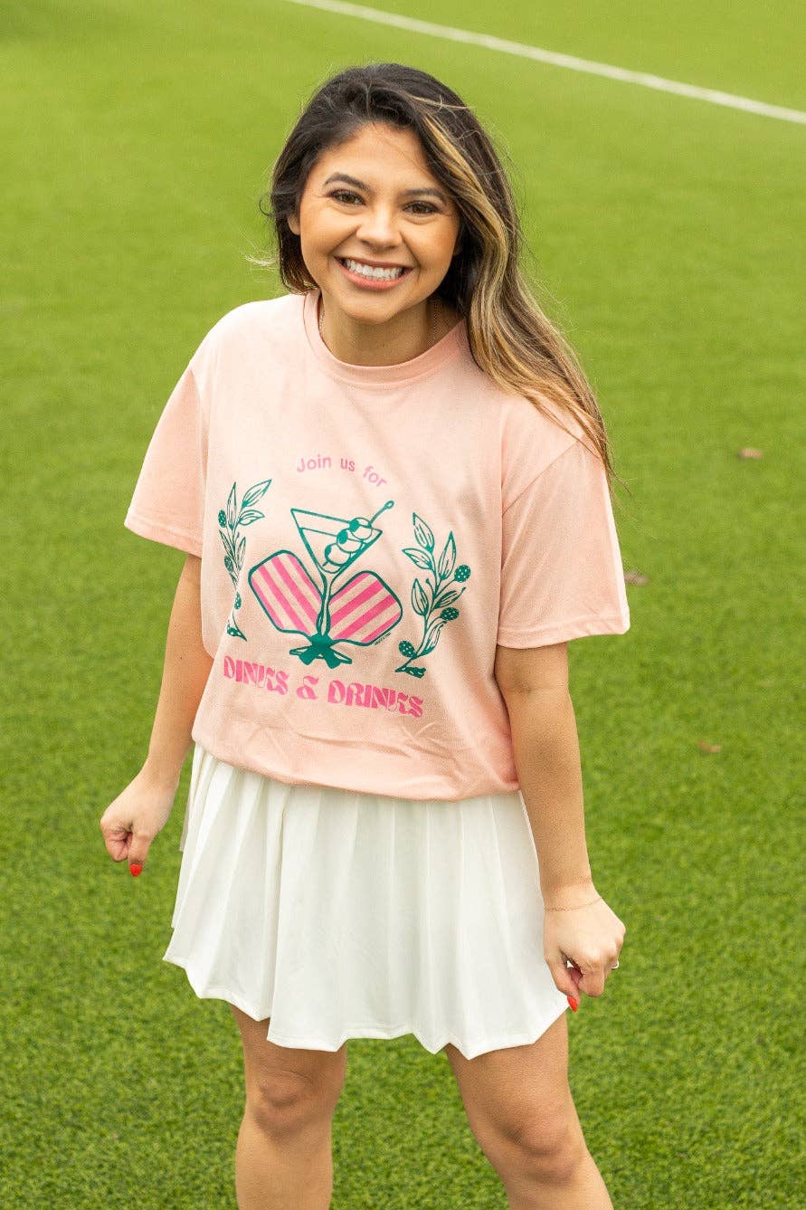 Dinks and Drinks Pickleball Tshirt