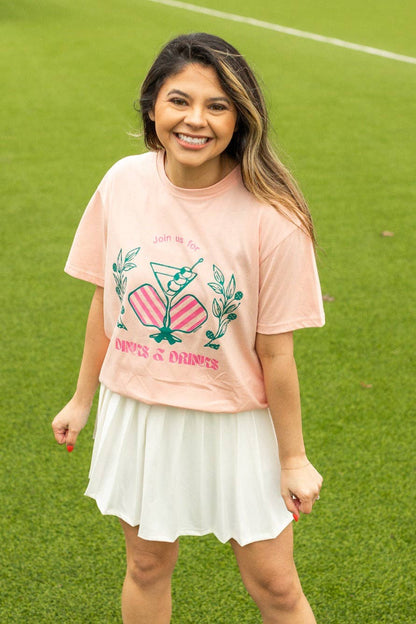 Dinks and Drinks Pickleball Tshirt