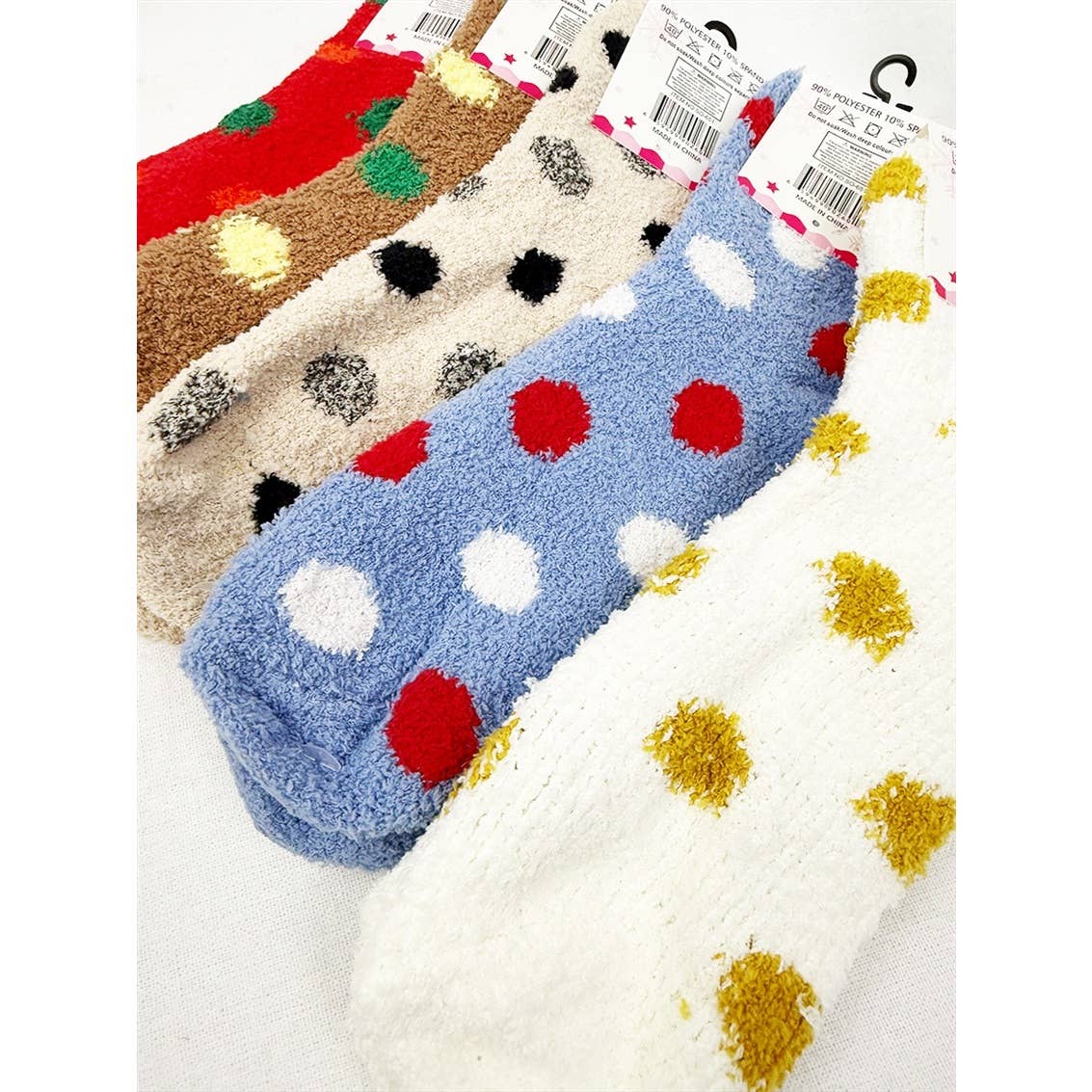 Polka Dot Winter Fuzzy Socks