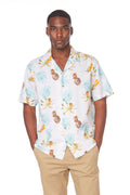 Men's Printed Woven Fun Pineapple Print SS Shirt