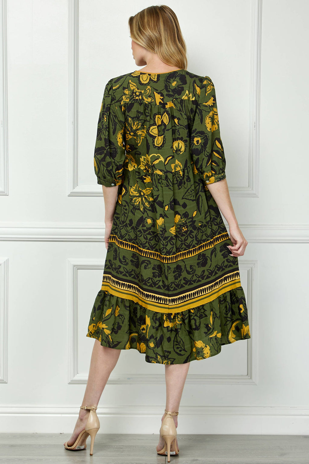 Boho Print Peasant Dress