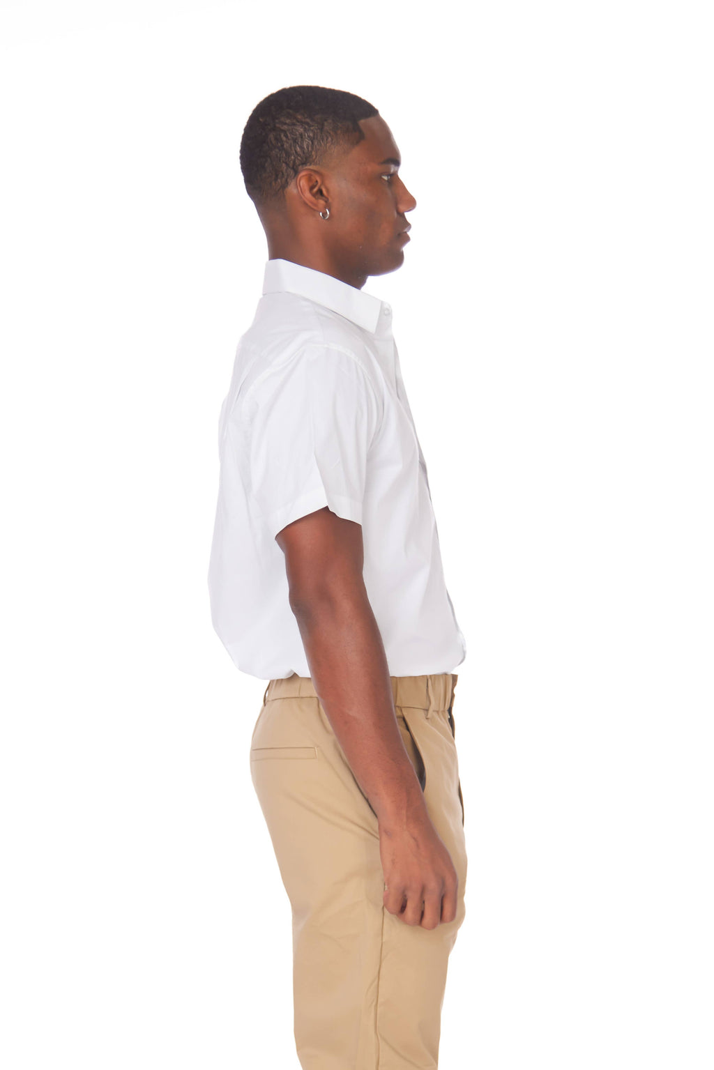 Men's Cotton Stretch SS Solid Shirt