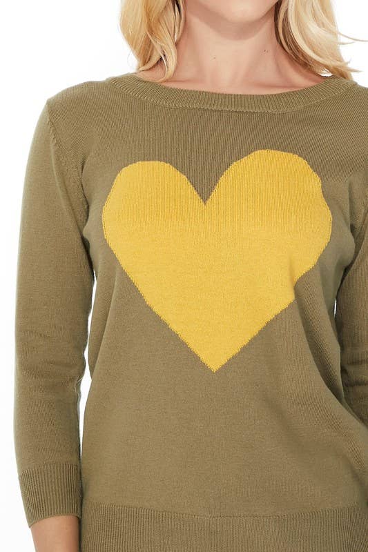 Love Heart Crew neck Pullover Sweater