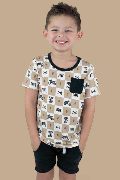 Boys Born to Ride Dream Pocket Tshirt