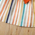 Toddler Girl Stripe Ruffled Bow Sleeveless Dress.