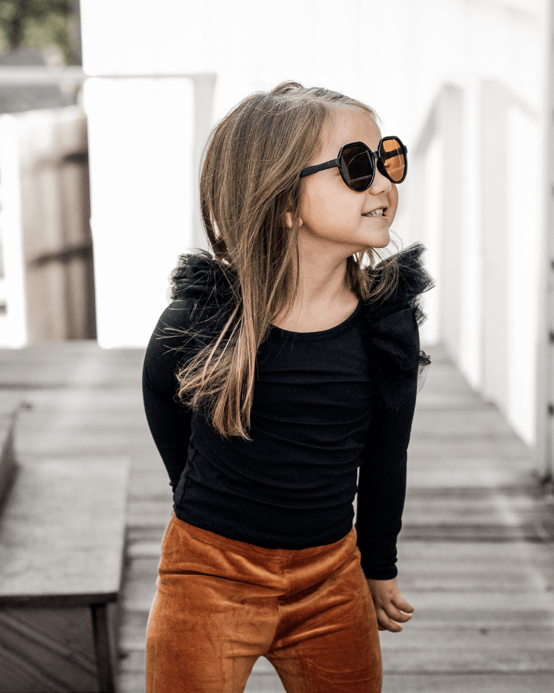 Girls June Ruffle Shoulder Top Bodysuit