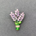 Jeweled Lavender Bouquet Brooch