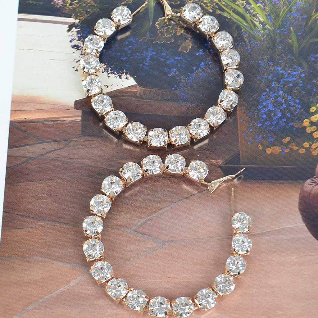Rhinestone Hoop Earring