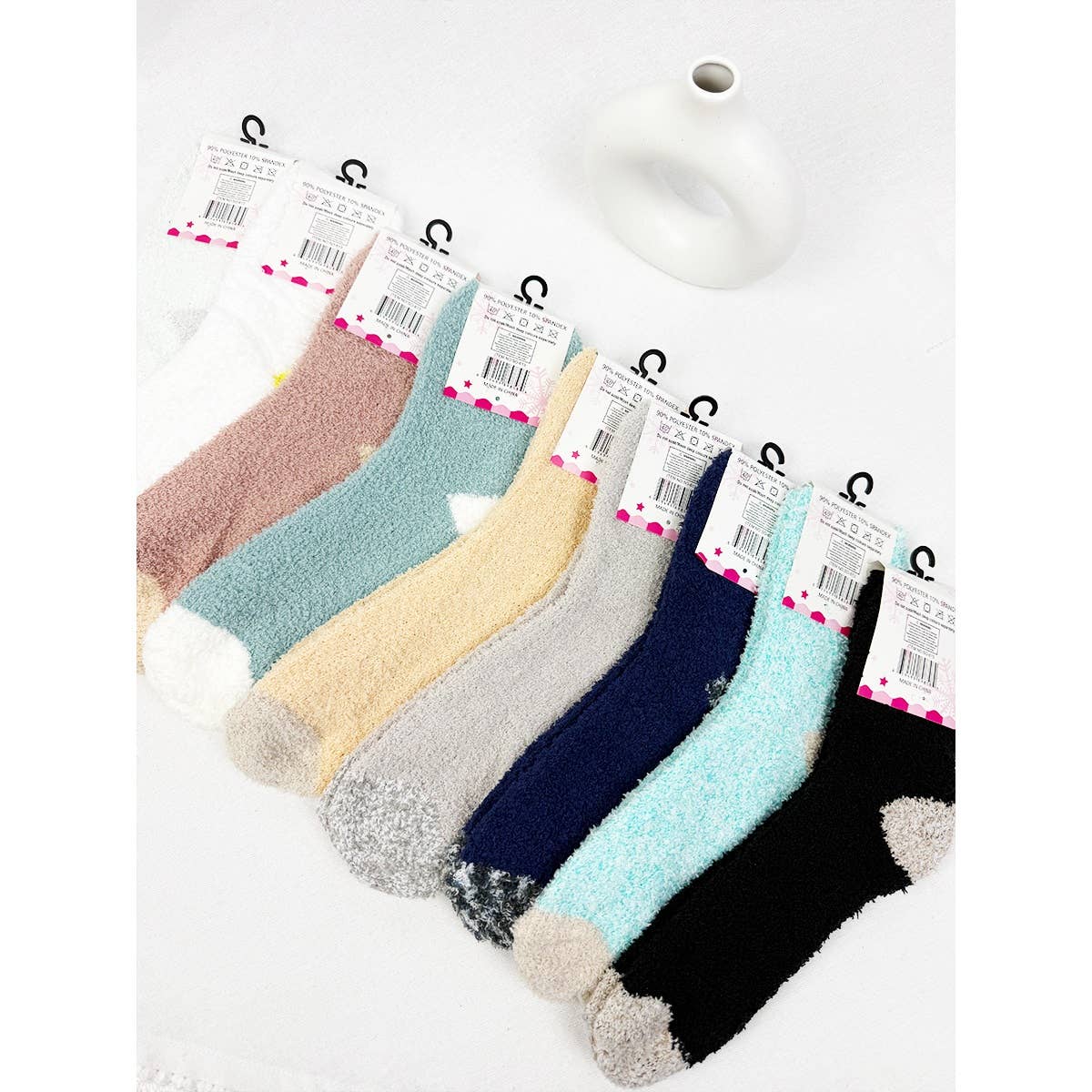 Winter Fuzzy Two Tone Cabin Socks