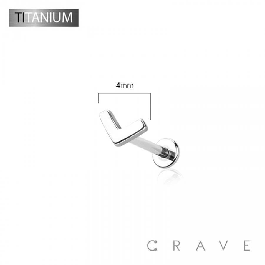 Chevron Titanium Threadless Push In Labret Set