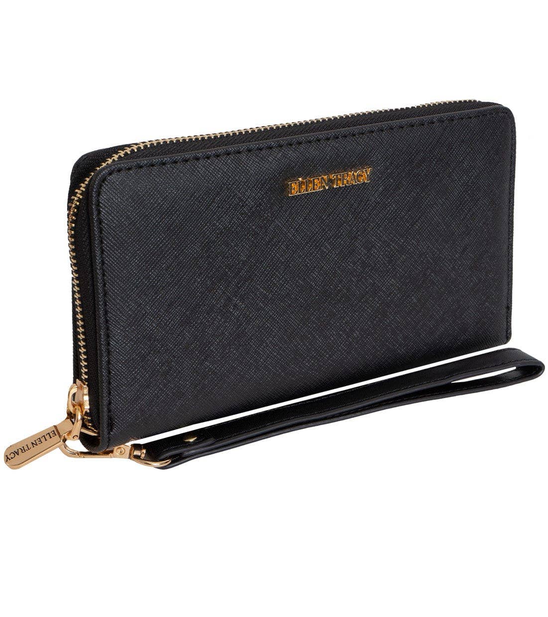 Ellen Tracy Saffiano Zip Around Wristlet Wallet