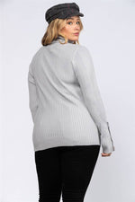 Rib Stitch Pullover Plus Size Sweater