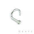 Nose Screw Fish Hook w/Gem 18GA
