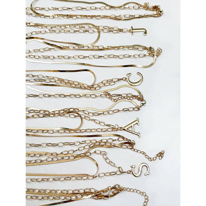 Gold Double Layered Initial Pendant Necklace