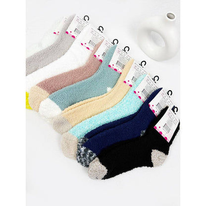 Winter Fuzzy Two Tone Cabin Socks
