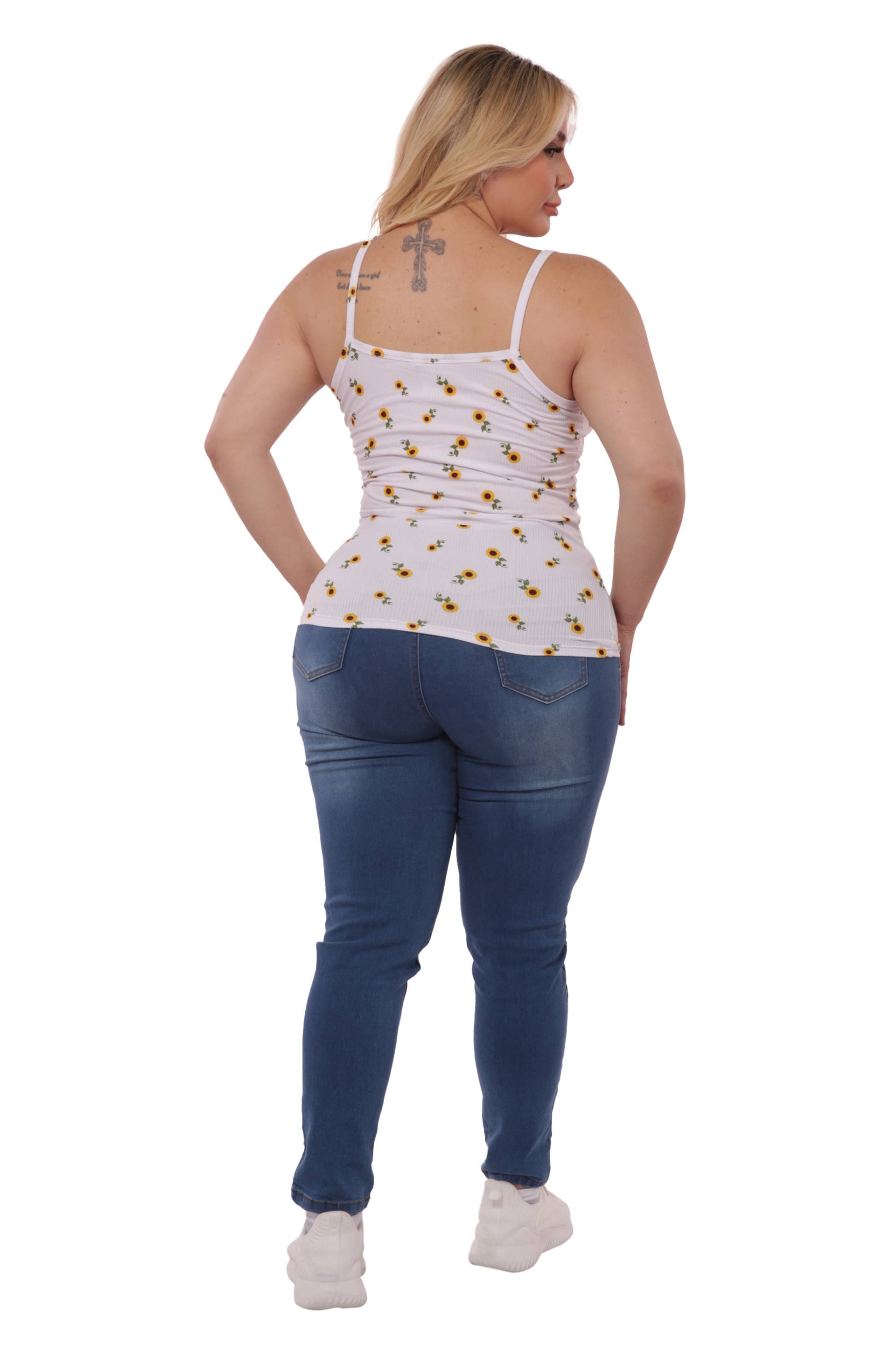 Plus Size Lace-Up Tank Tops white