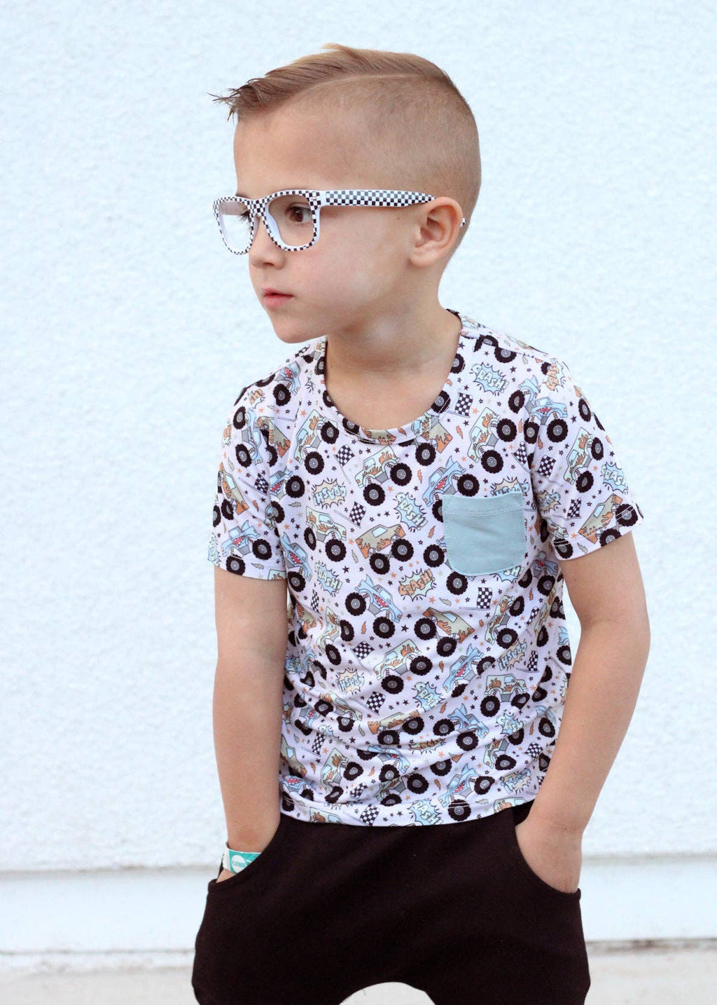 Boys Monster Truck Dream Pocket Tshirt