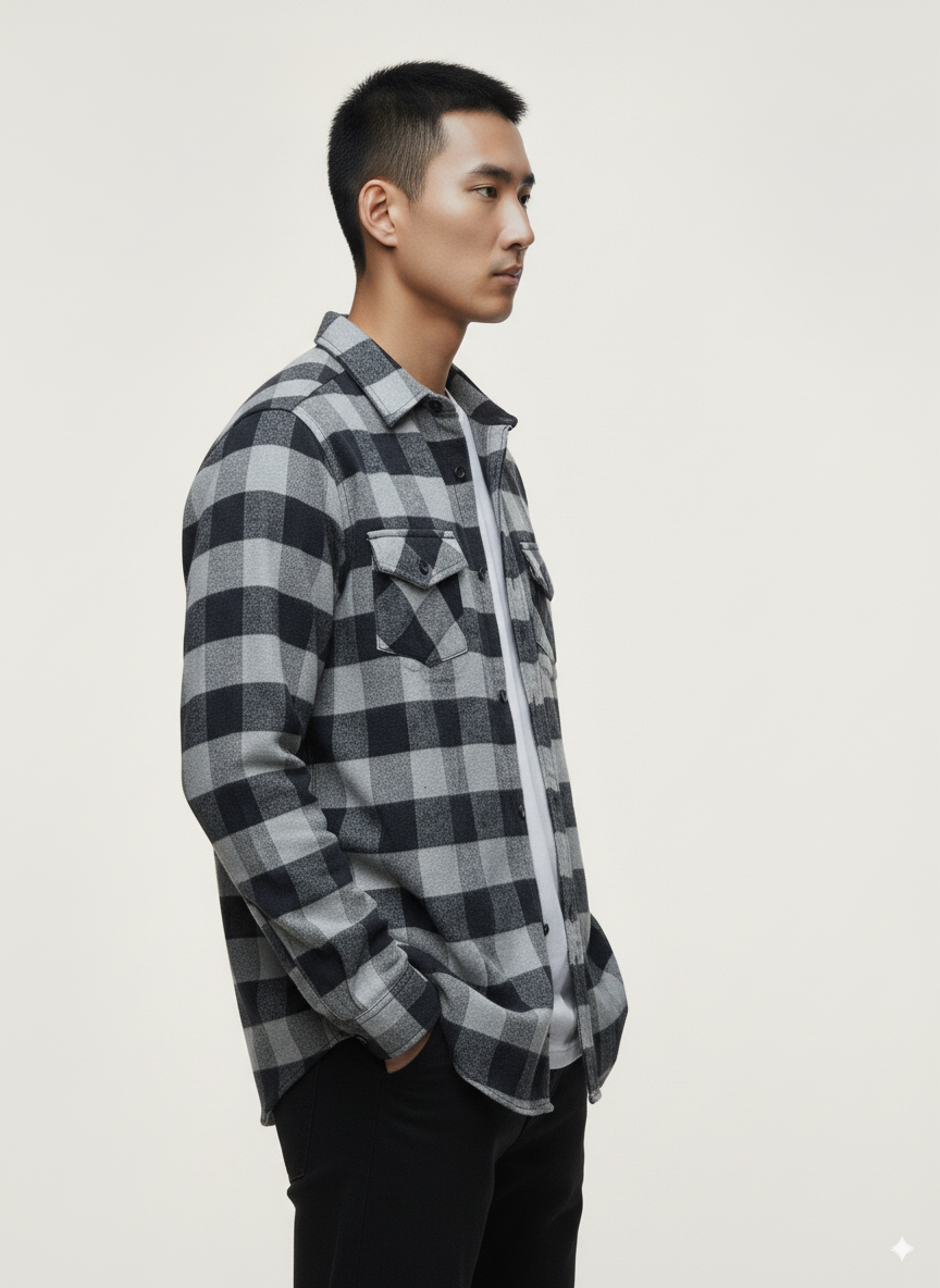 Flannel Long Sleeve Buffalo Plaid Shirt
