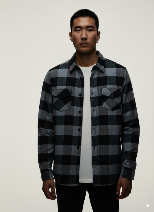 Flannel Long Sleeve Buffalo Plaid Shirt