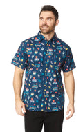 Men's Printed Woven Fun Cars Print SS Shirt