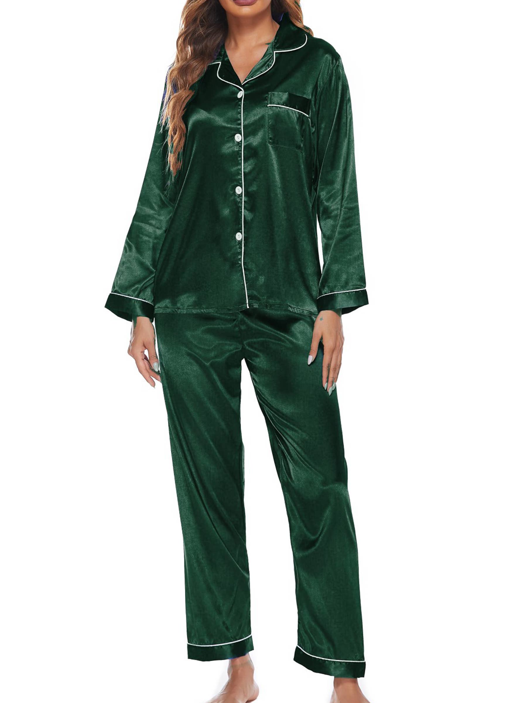 Button Up Pajamas for Women Long Sleeve Soft Set