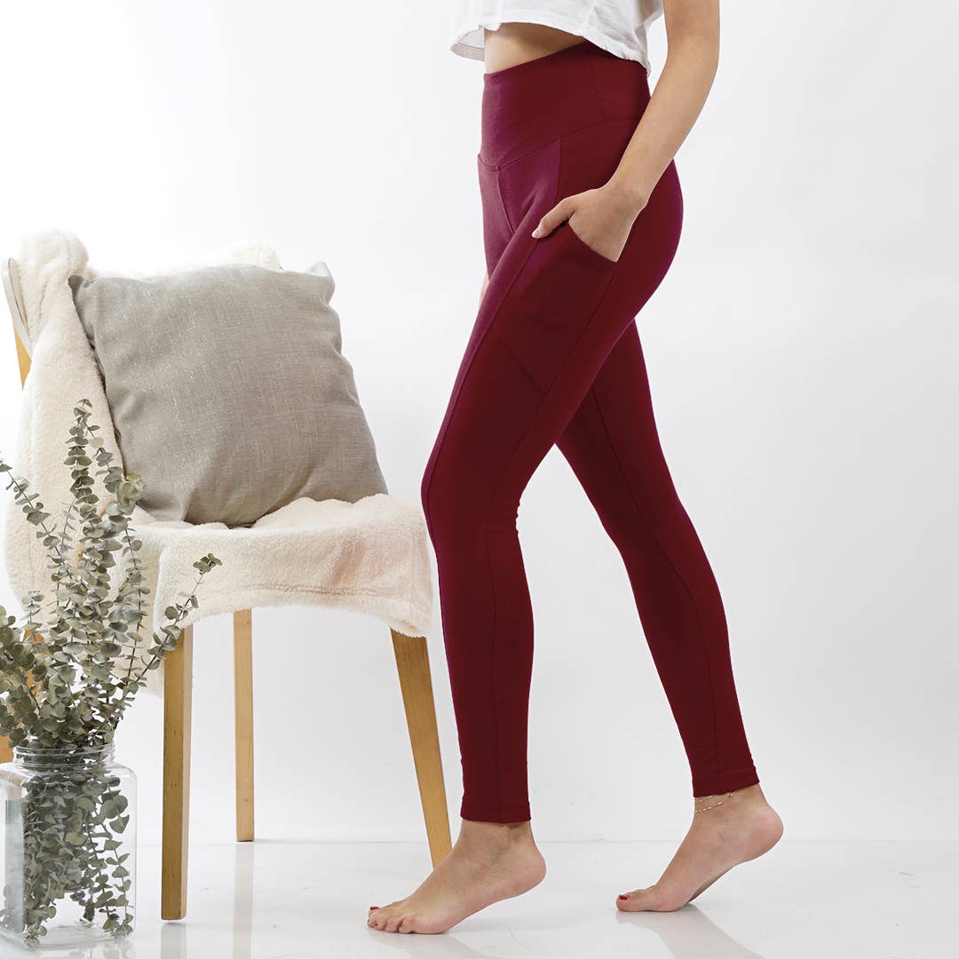 Wide Waistband Leggings With Pockets.