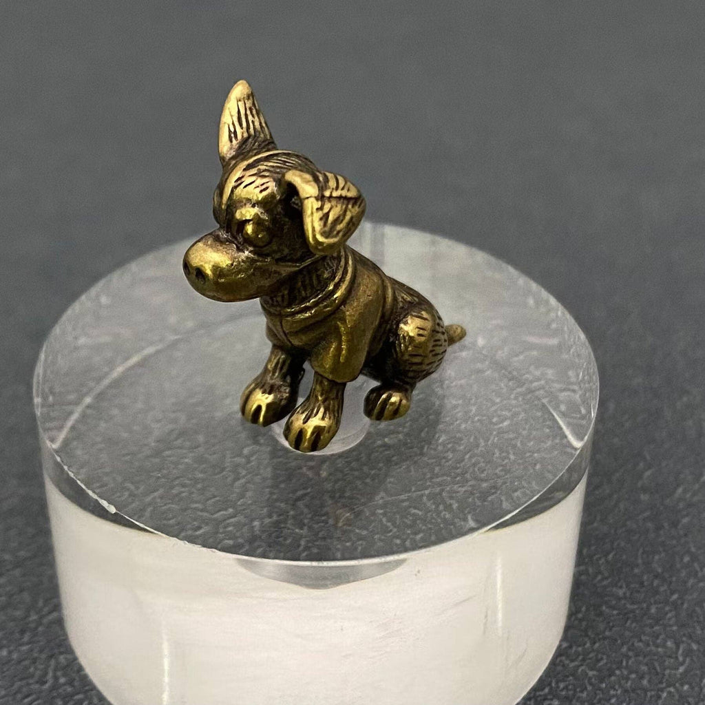 Small Brass Puppy Crafts Desktop Figurine