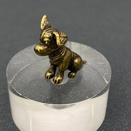 Small Brass Puppy Crafts Desktop Figurine