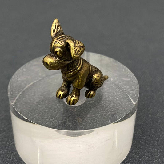 Small Brass Puppy Crafts Desktop Figurine