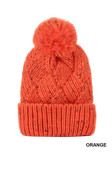 Speckled Pom Pom Beanie