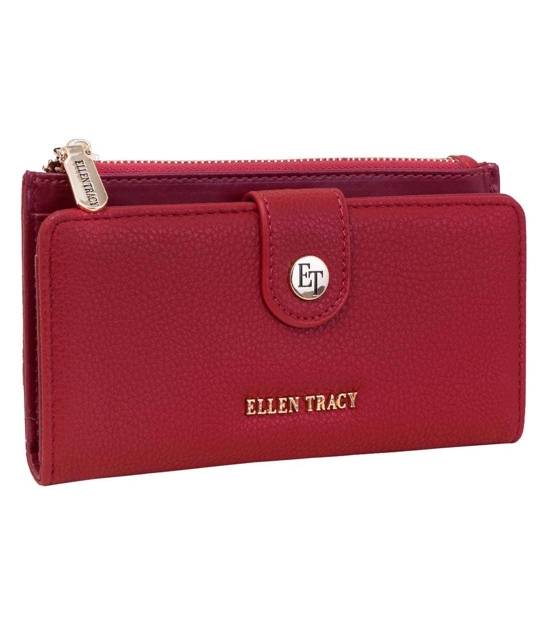 Ellen Tracy Pebble Grain Snap Coin Clutch Wallet