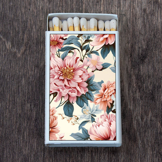 Flowers Pink Matchbox • Decorative Matches • Candle Acc