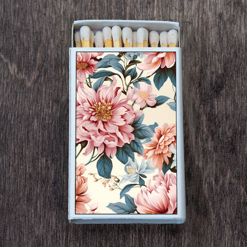 Flowers Pink Matchbox • Decorative Matches • Candle Acc
