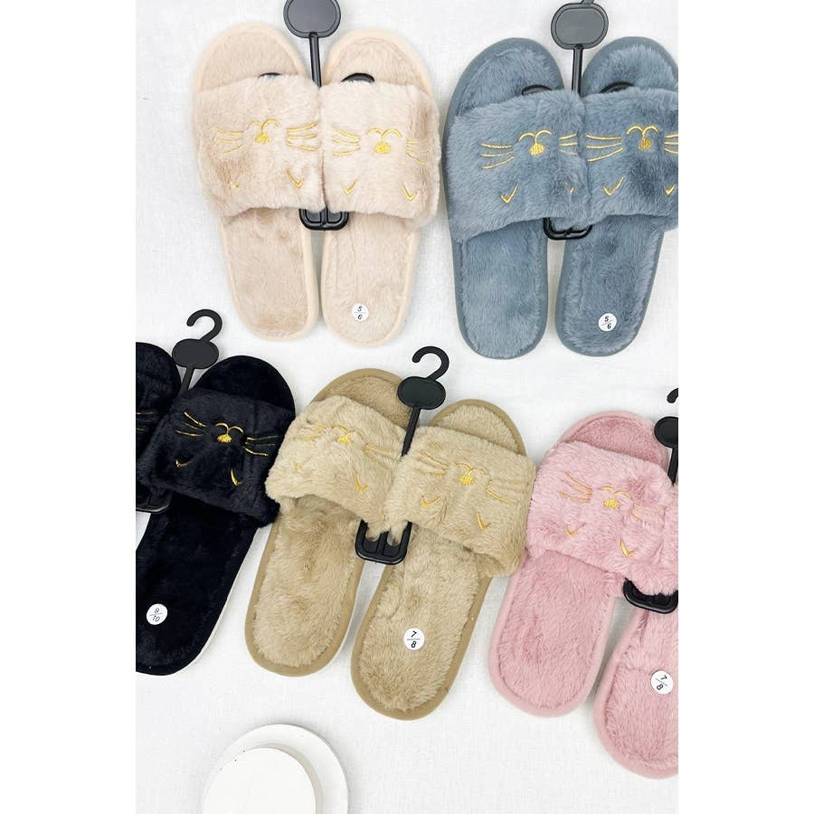 Meow Cozy Soft Indoor Open Toe Slipper