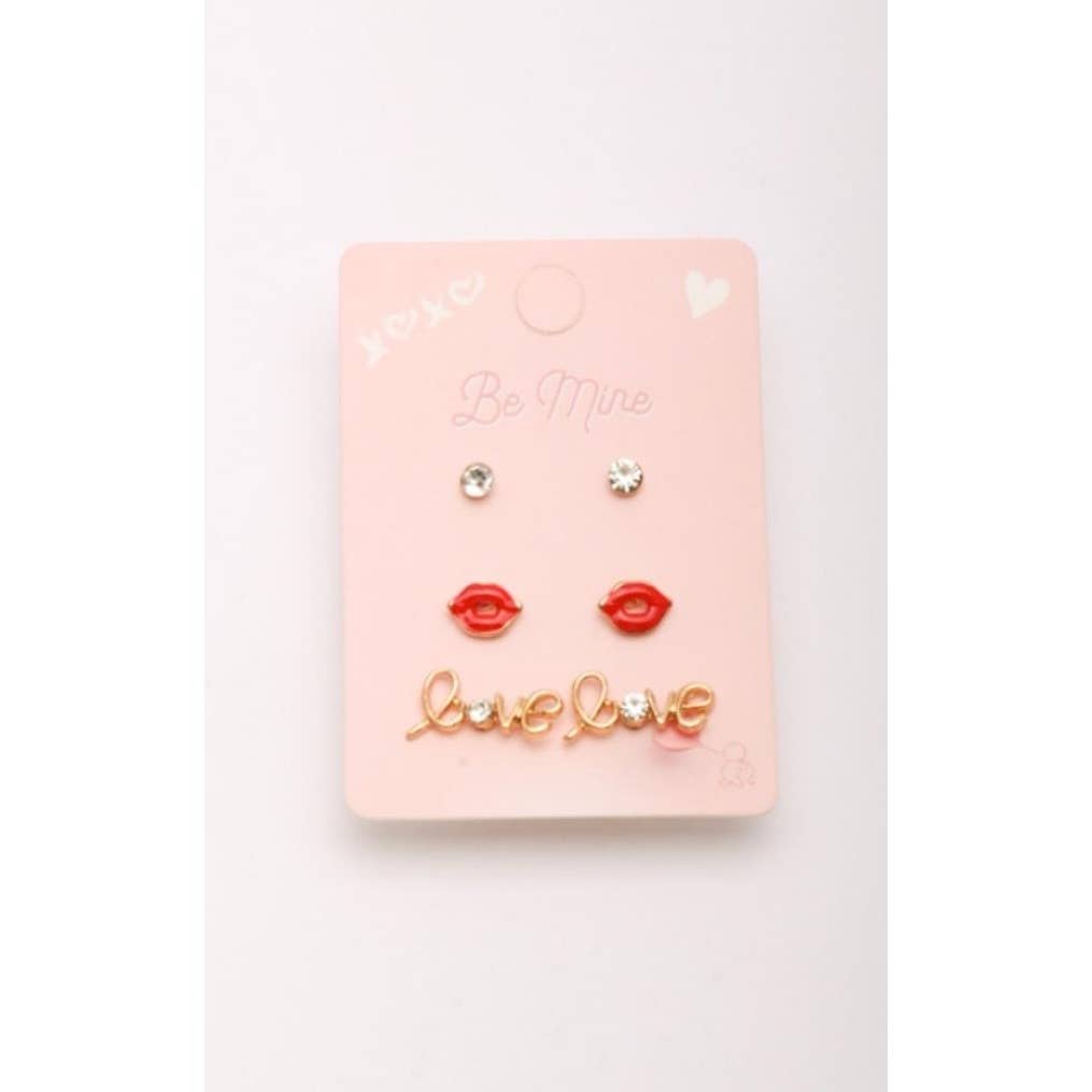 Love Stud Earring Set