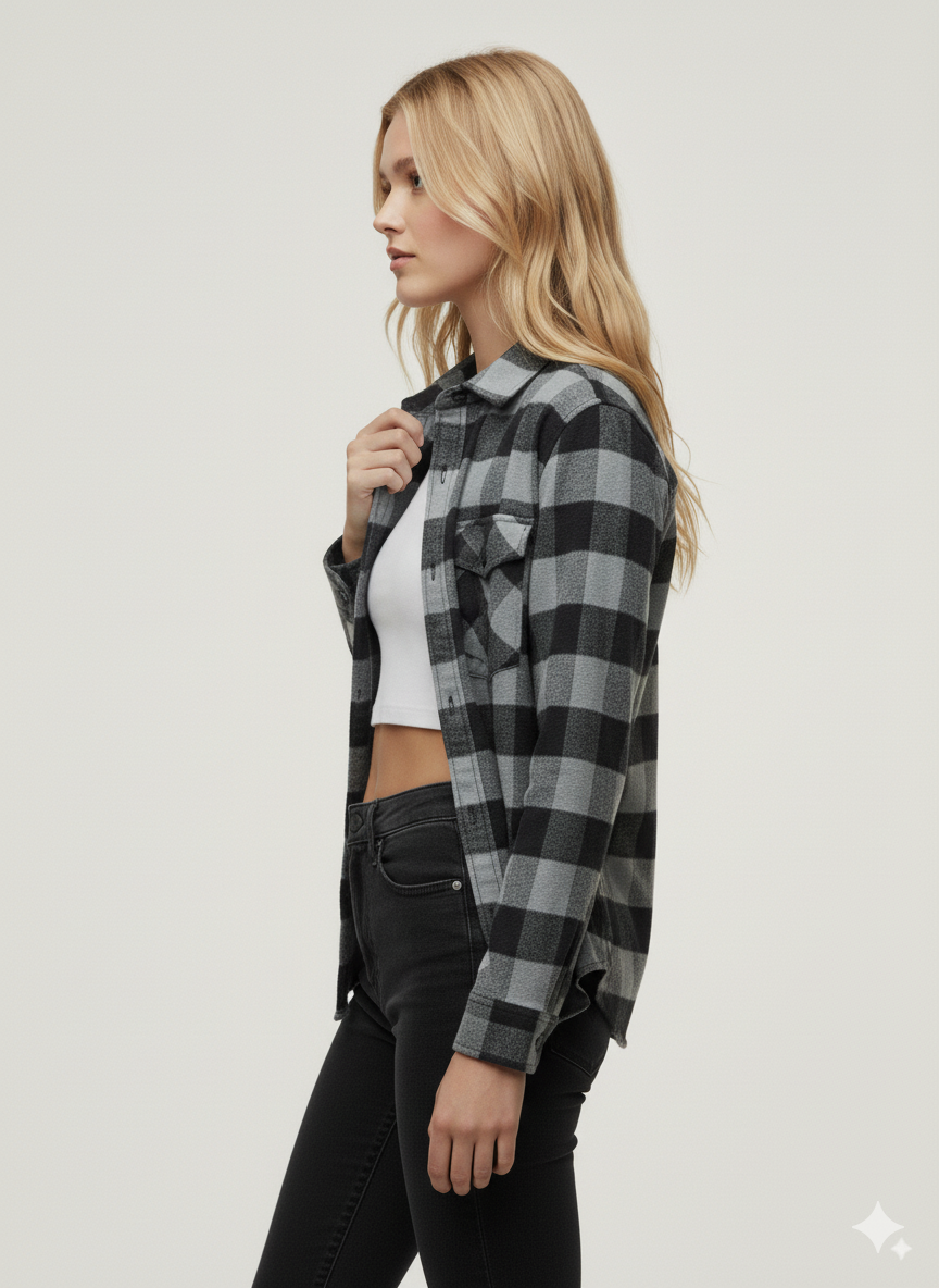 Flannel Long Sleeve Buffalo Plaid Shirt
