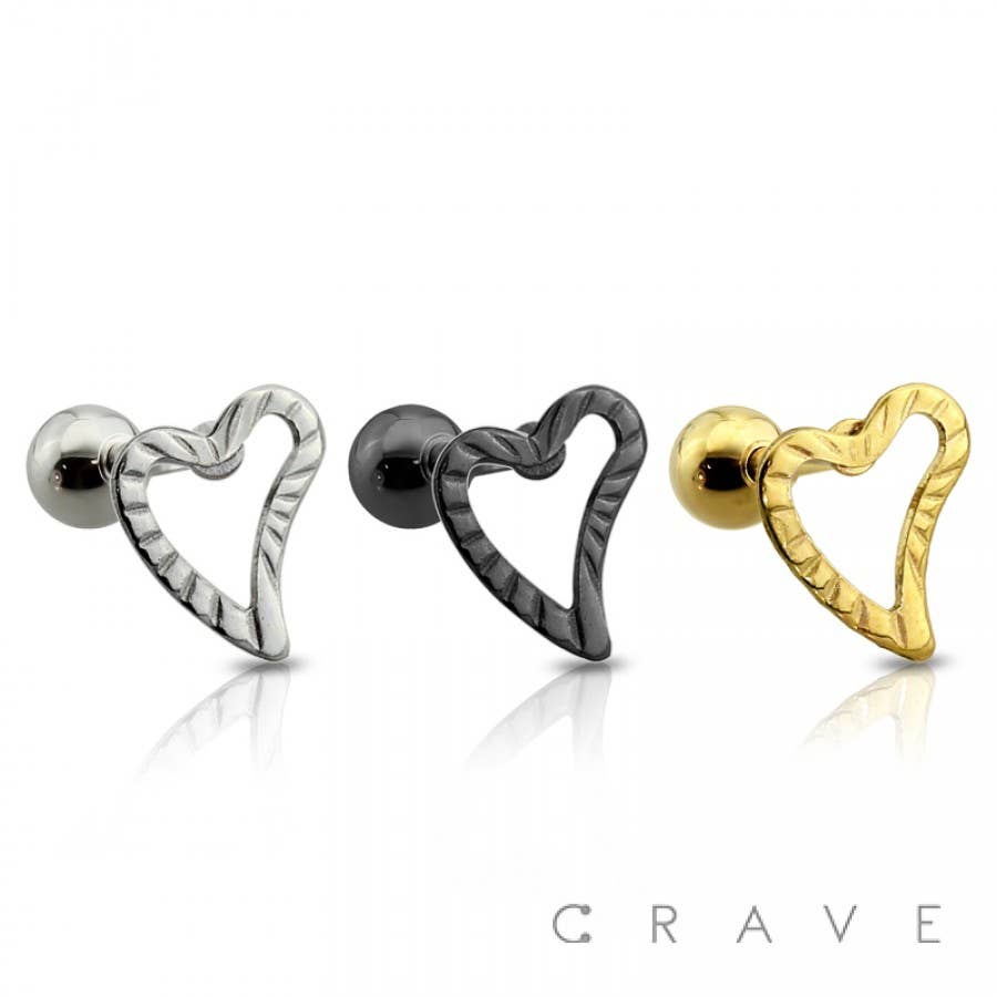 Curved Heart Cartilage/Tragus Bar