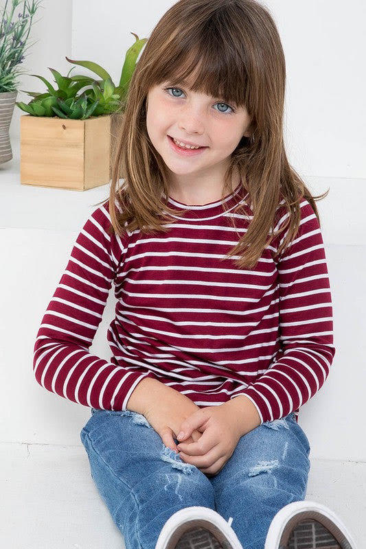 Girls Long Sleeve Stripe Top