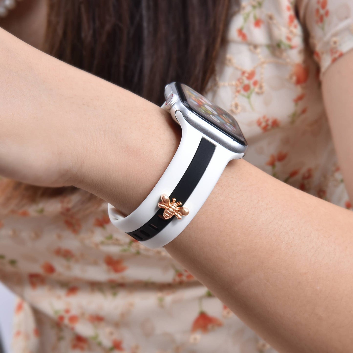 Apple Watch Silicone Band With Bee Charm Stud