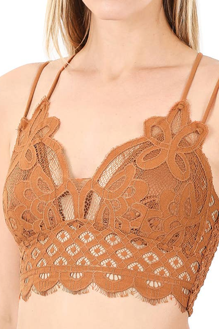 Crochet Lace Bralette with Bra Pads.