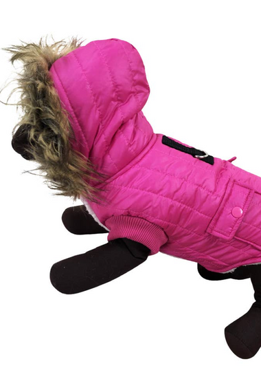Pink Parka Fleece Dog Jacket