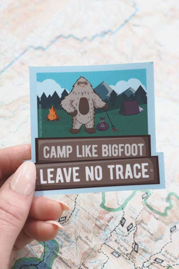 Camp Like Bigfoot Leave No Trace Sasquatch Sticker