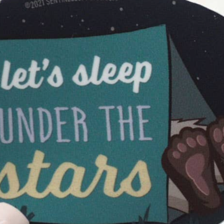 Let's Sleep Under the Stars Sasquatch Sticker.