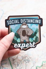 Social Distancing Sasquatch Sticker