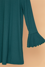 Girls Green Ribbed Long Sleeve Sweater Dress.