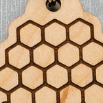 Honeycomb & Bee Wood Keychain