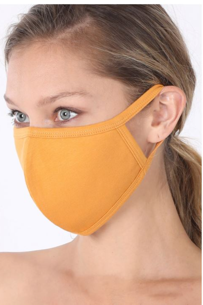 Solid 3D cotton mask - Multiple Colors.