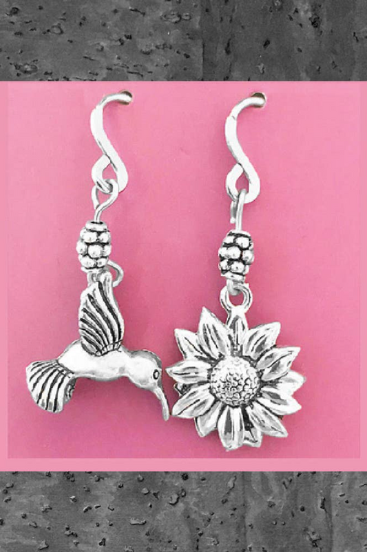 Close 2 UR Heart Pewter Earrings.