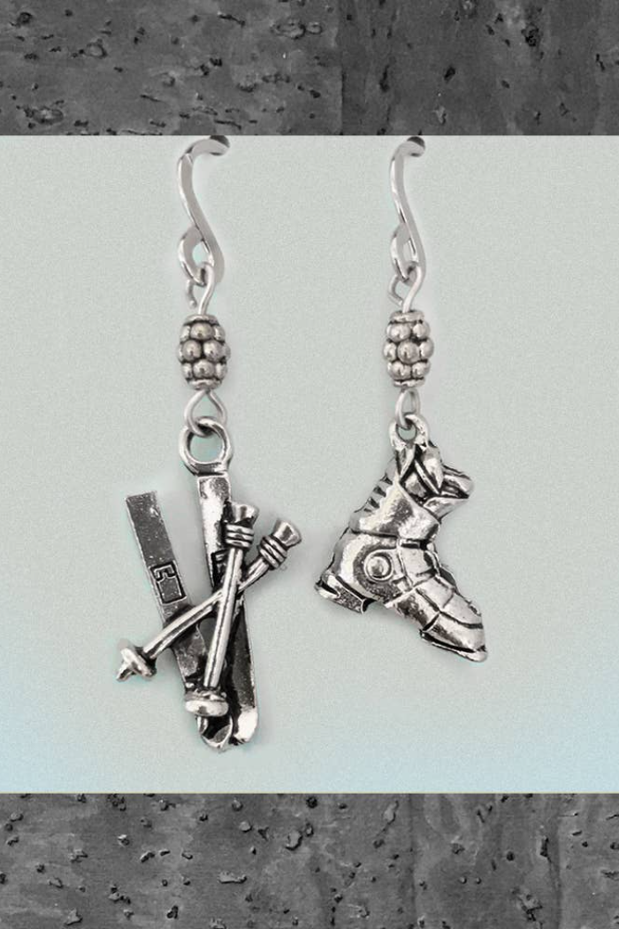 Close 2 UR Heart Pewter Earrings.