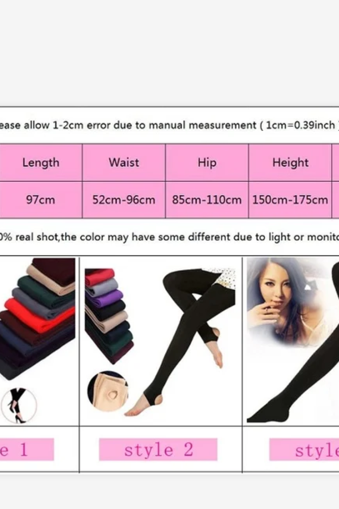 Women Brushed Stretch Fleece Lined Leggings-Style 3.